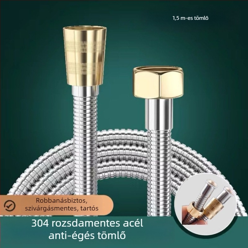 Zuhanycső csatlakozó készlet, 304 rozsdamentes acél, univerzális felhasználás