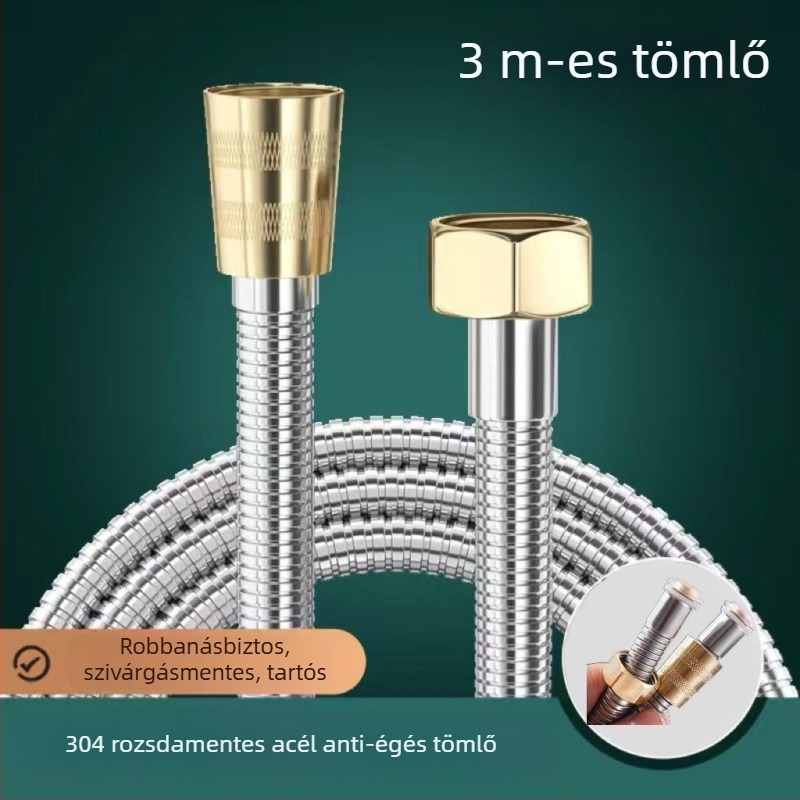 Zuhanycső csatlakozó készlet, 304 rozsdamentes acél, univerzális felhasználás