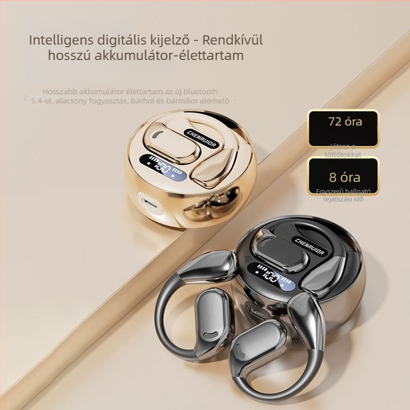 Fordító headset valós idejű értelmezéshez – hangalapú és videóhívás fordítás, többnyelvű fordítás, zajcsökkentés (Bluetooth • 5 m vezeték nélküli távolság • Android • működésmód: gomb + érintőképernyő • modell M76)