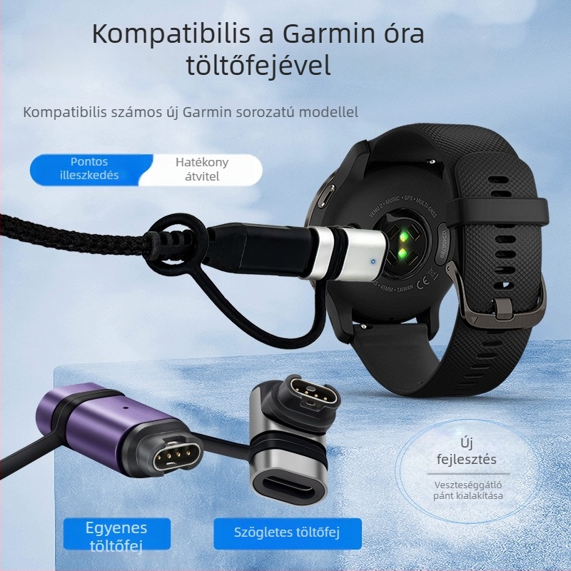 Világító töltőadapter fej Garmin Fenix 7-hez, kompatibil 6S/5X/Pro