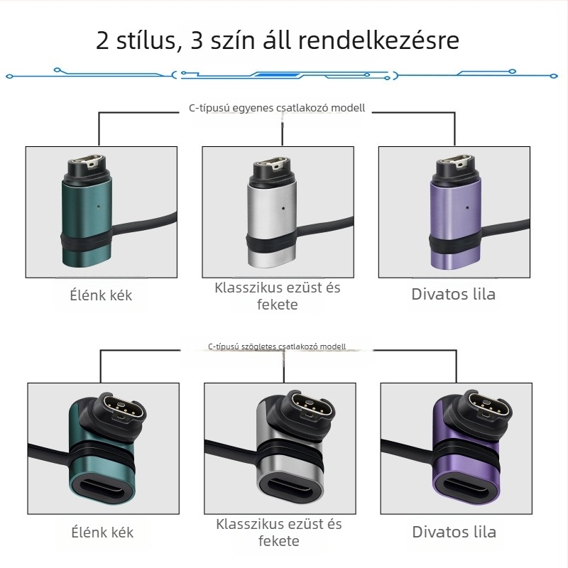 Világító töltőadapter fej Garmin Fenix 7-hez, kompatibil 6S/5X/Pro