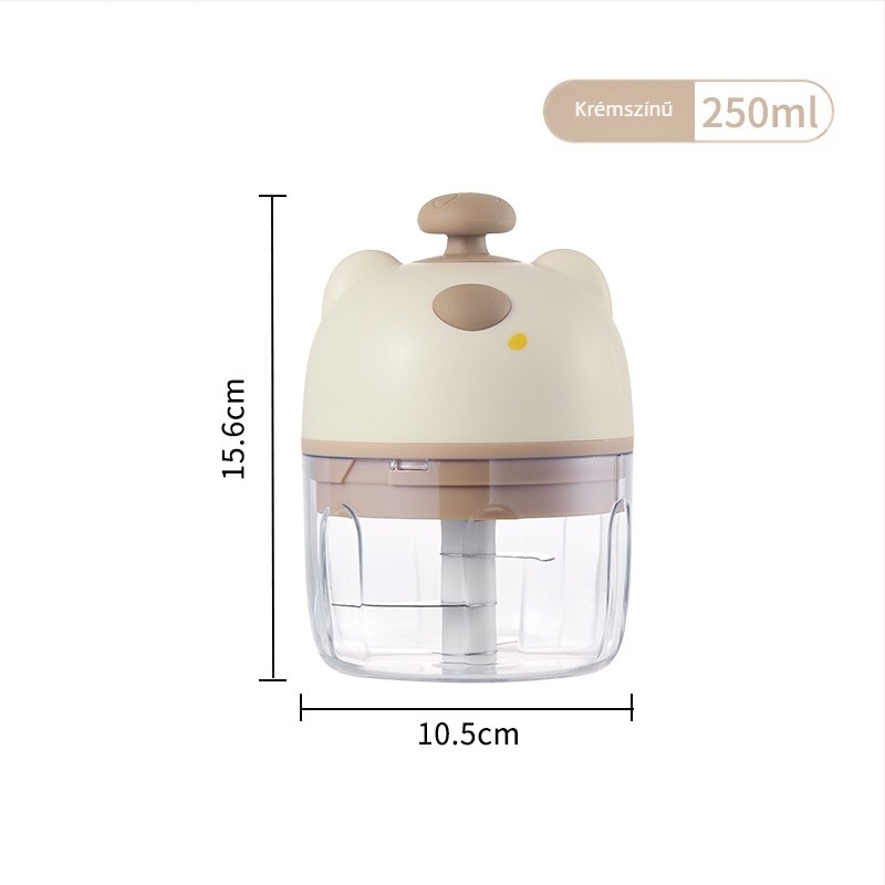 Elektrikus fokhagyma sajtoló és daráló – többfunkciós konyhai eszköz, 220W, 3.7-4.2V, anyagok PP/ABS/Szilikon/Üveg/Rozsdamentes acél