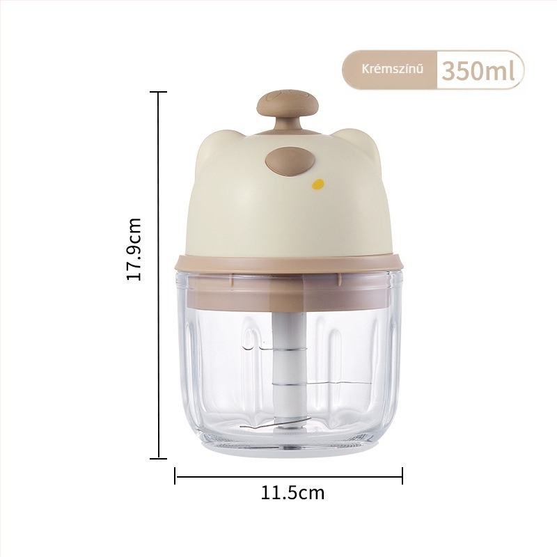 Elektrikus fokhagyma sajtoló és daráló – többfunkciós konyhai eszköz, 220W, 3.7-4.2V, anyagok PP/ABS/Szilikon/Üveg/Rozsdamentes acél