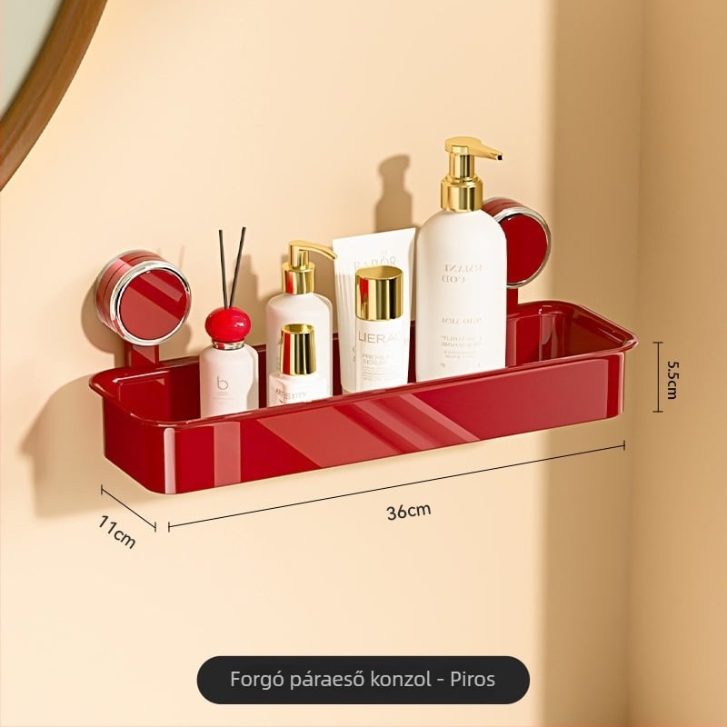 imega Fali fürdőszobai tároló vákuumos rögzítésű – 1 szint, fényes felület, teherbírás 1-5 kg