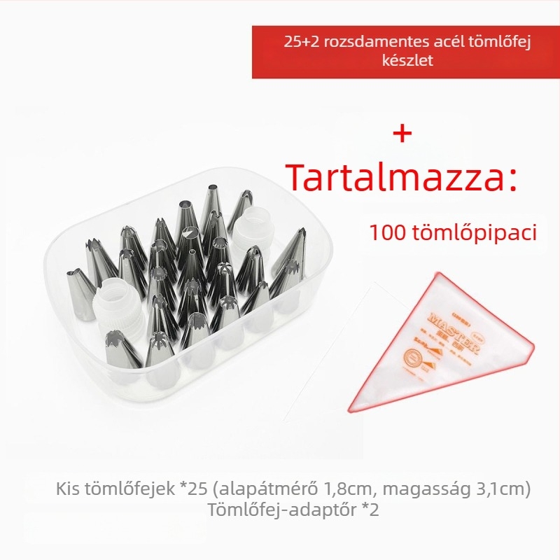 Teljes díszítőcső-készlet tömlővel a sütéshez és krém díszítéséhez; alkalmas babatáphoz; Márka Unique