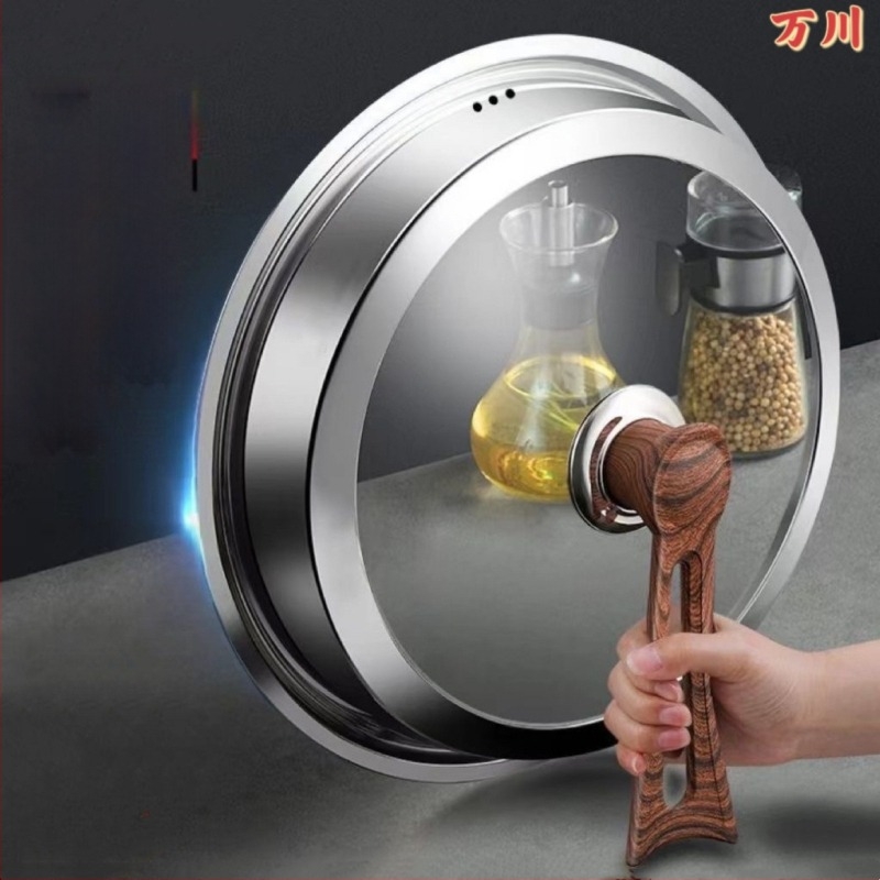 Rozsdamentes acél fazékfedő átlátszó üveggel, modell gl03, súly 2–5 kg, márka Wanchuan