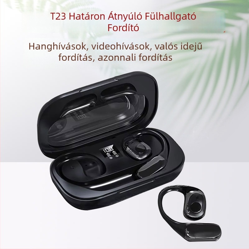 T23 okos fordító fejhallgató – valós idejű többnyelvű fordító, fülbe helyezett, Android/Bluetooth, 10 m hatótáv, zajcsökkentés