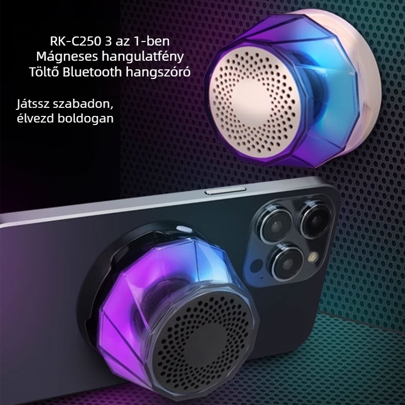 Fém Bluetooth hangszóró érintőképernyővel és környezeti világítással, hordozható vezeték nélküli mini hangszóró kiváló hangminőséggel