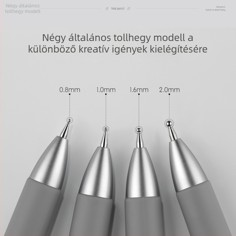 Öt az egyben nyomógombos pöttyös körömdíszítő toll, többfejes