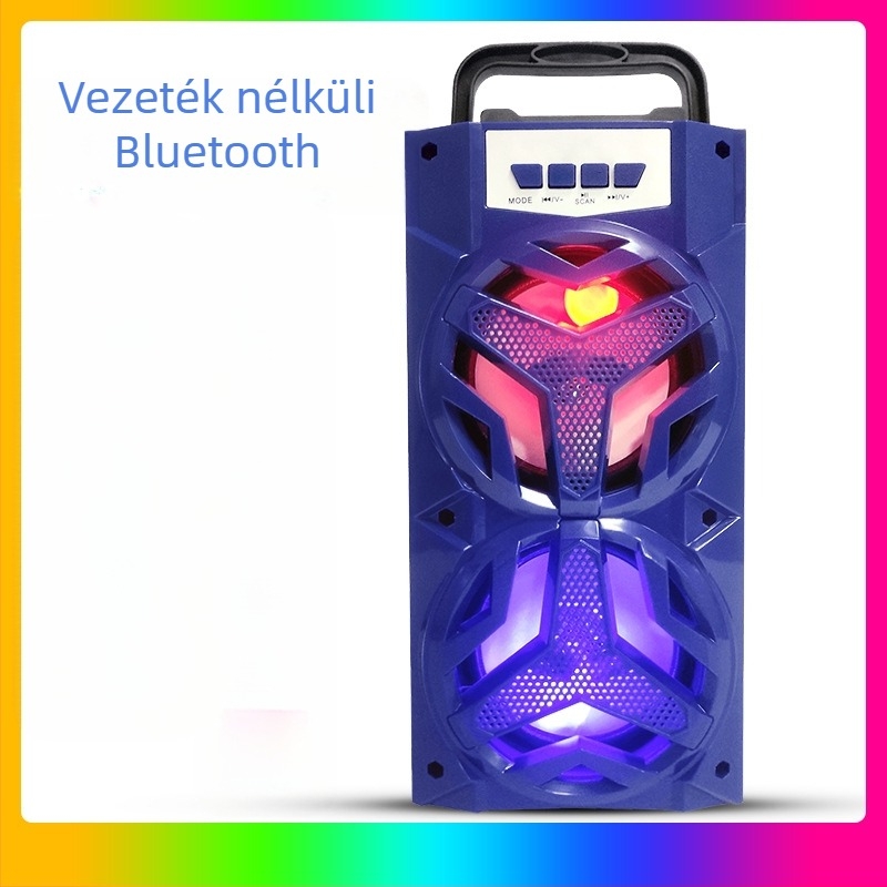 Vezeték nélküli Bluetooth hangszóró, hordozható kültéri használatra, TF-kártya slot, mini mélynyomó, mikrofon, erősített basszus