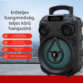 Könnyen hordozható Bluetooth hangszóró kültéri használatra, két hangszóróval, Bluetooth 5.0, 40 Hz–20 kHz frekvenciatartomány, SNR ≥75 dB, beépített akkumulátor
