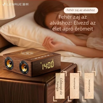 Retro fából készült Bluetooth hangszóró asztali mélynyomóval otthoni karaokehoz