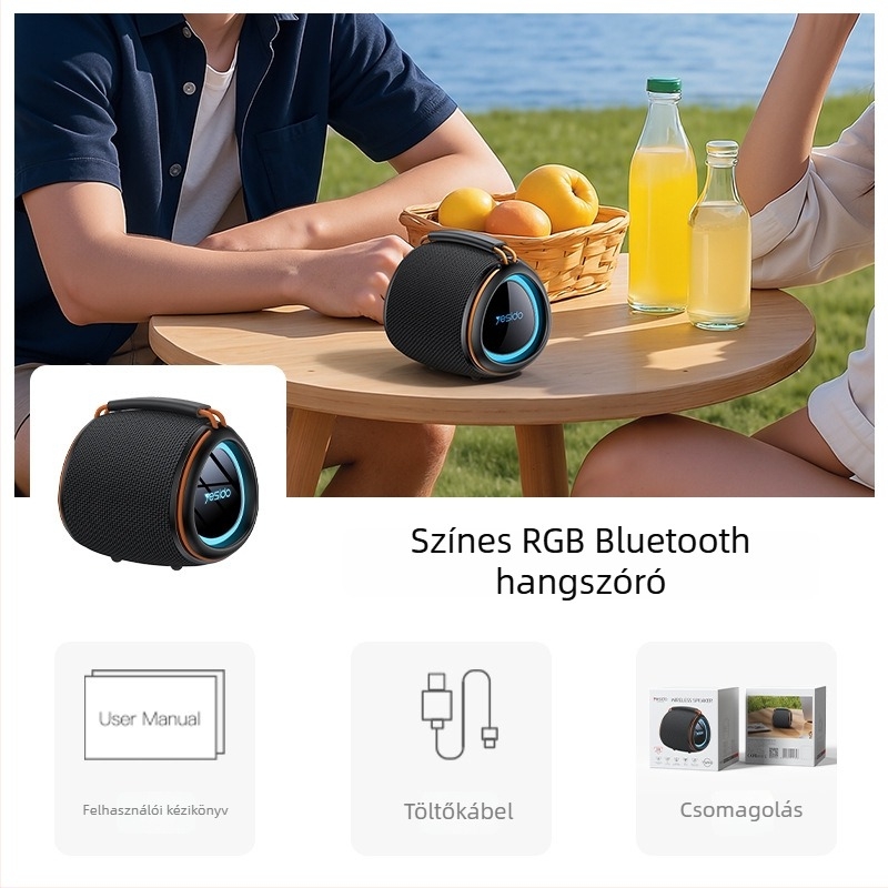 Yesido Bluetooth hangsugó – hordozható külső karaoké hangszóró, Bluetooth 5.3, 30W, beépített 1000–1200 mAh akkumulátor, 20Hz–20kHz frekvenciatartomány, IPX1 vízállóság