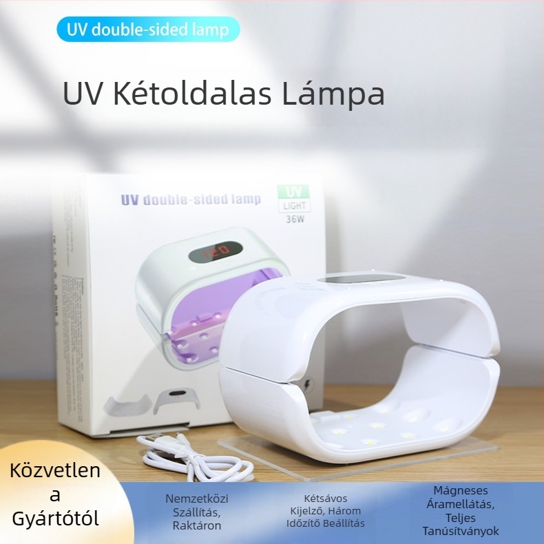 UV kétoldalas körömszárító lámpa, 24 LED, USB-5V3A, modell MS24, DIY köröm művészet