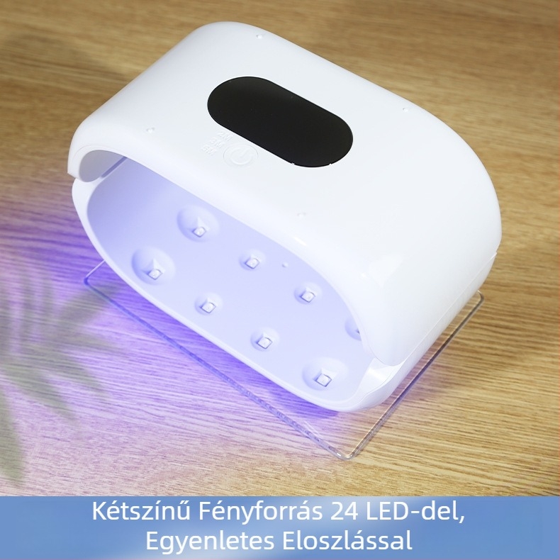 UV kétoldalas körömszárító lámpa, 24 LED, USB-5V3A, modell MS24, DIY köröm művészet