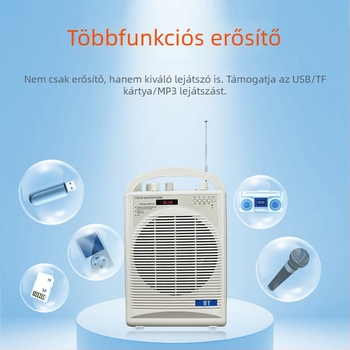 Vezeték nélküli Bluetooth erősítő kültéri karaokehoz – hordozható kézi hangszóró túrákhoz és oktatáshoz