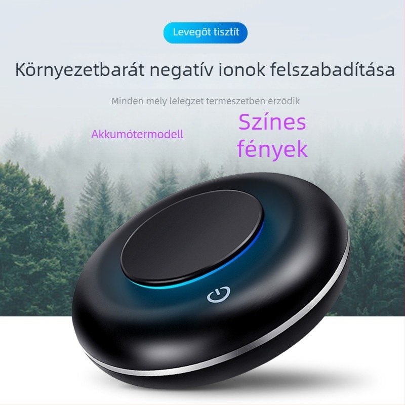 Autó légtisztító Air-k — USB tápellátás, 1.5W, negatív ionok koncentrációja 288000/cm3, univerzális kompatibilitás