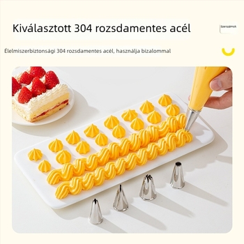Díszítő cső készlet, 24 darab, 304 rozsdamentes acélból, torták díszítésére, modern minimalist stílus