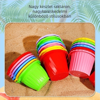 Gyerekeknek készült műanyag strandvödör – homokozó játékok; Anyag: műanyag; Funkció: homokozó játékok; Korosztály: 4–6 év; Márka: Junyi