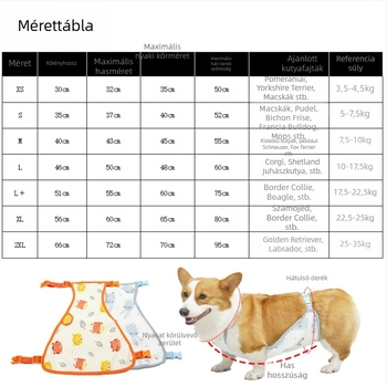 Chongtapet pamut Bellyband – karikatúra stílusú mellény, univerzális kutyáknak