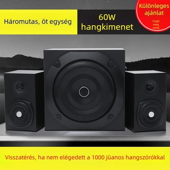 2.1 Bluetooth hangrendszer subwooferrel, fa kabinet, max 500W, MP3/USB lejátszás, 8 órás üzemidő