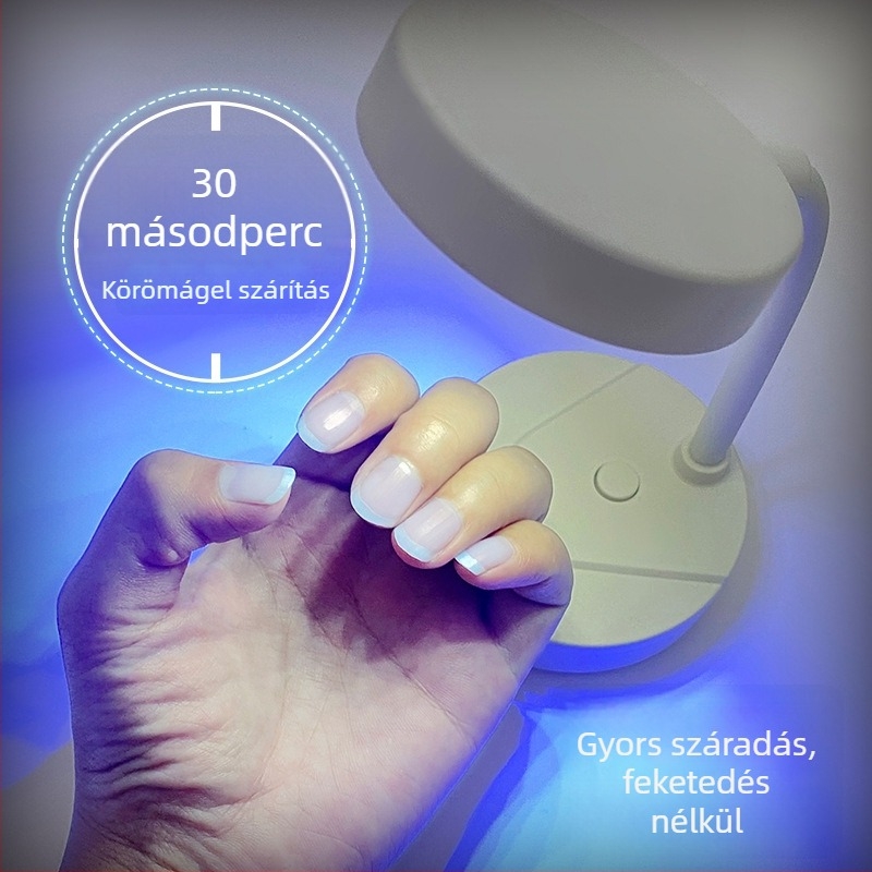 Asztali manikűr lámpa – mini, újratölthető, UV-LED technológia, gyors száradású gél, 395 LED