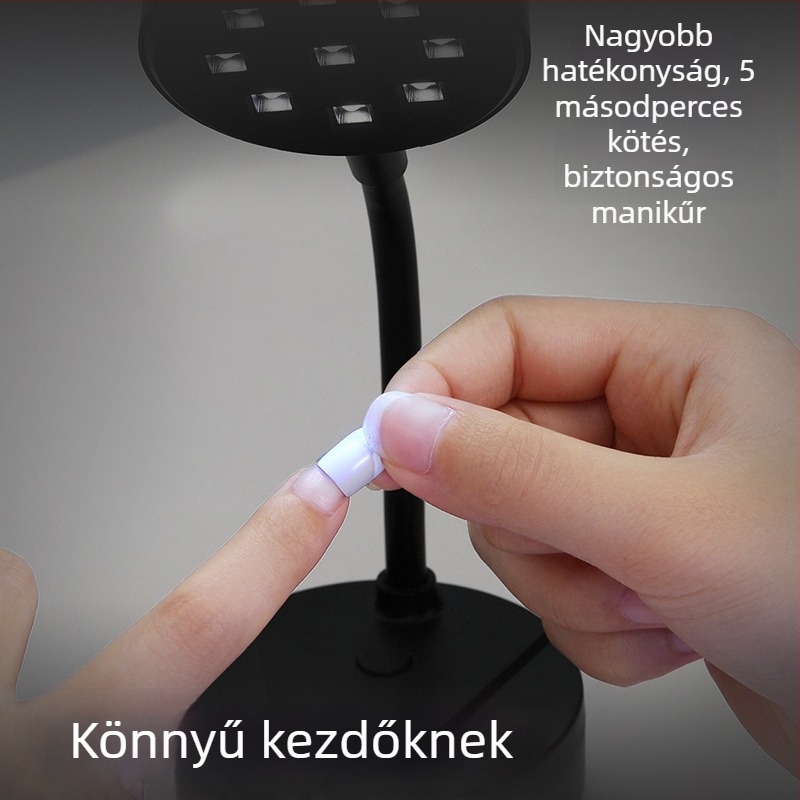Asztali manikűr lámpa – mini, újratölthető, UV-LED technológia, gyors száradású gél, 395 LED