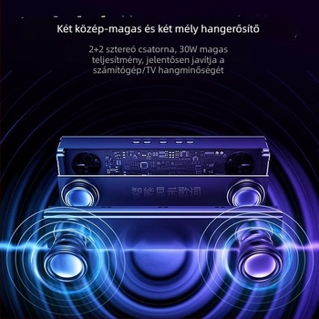 K100 Bluetooth karaoke hangsugárzó rendszer, két hangfallal, Bluetooth 5.3, 30W, beépített akkumulátor 4000–6000 mAh, frekvenciasáv 100 Hz–20 kHz, SNR ≥75 dB