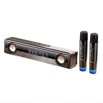 K100 Bluetooth karaoke hangsugárzó rendszer, két hangfallal, Bluetooth 5.3, 30W, beépített akkumulátor 4000–6000 mAh, frekvenciasáv 100 Hz–20 kHz, SNR ≥75 dB