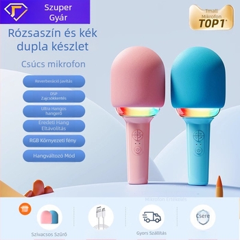 L8 karaoke mikrofon beépített hangszóróval gyerekeknek, mindent egyben, 5 W, 1000–1200 mAh, 100 Hz–20 kHz, SNR ≥60 dB, üzemidő 3–6 óra