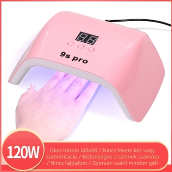 Körömlámpa 120W LED UV gyorsszárító fototerápiás készülék Sun9s Pro