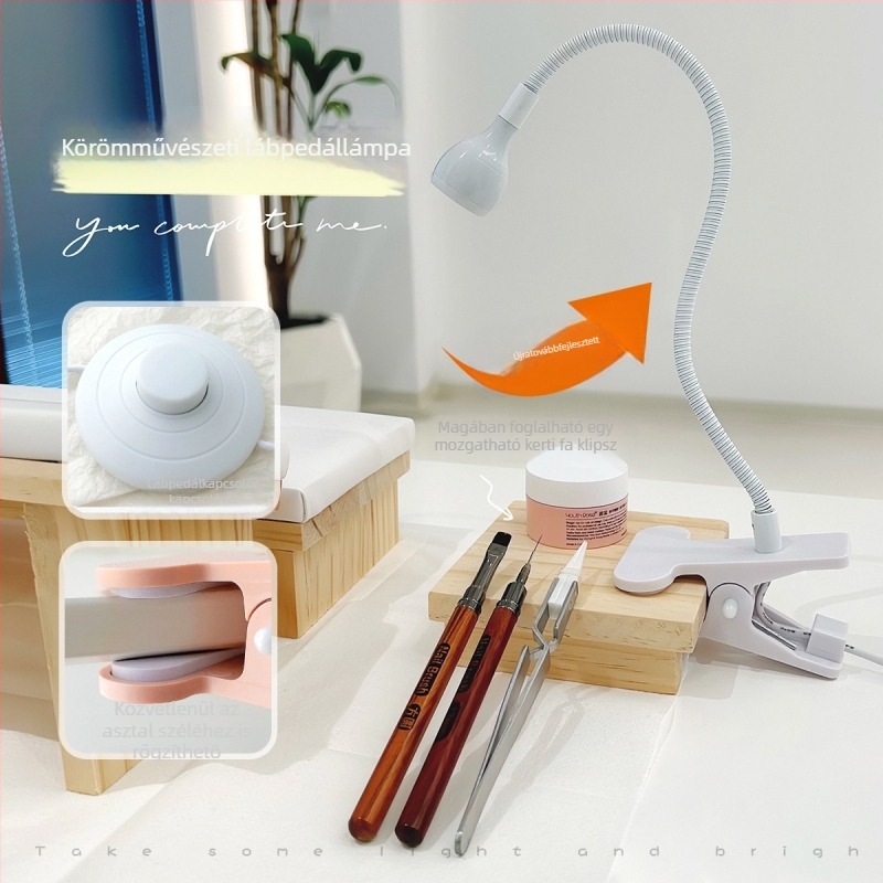 Fából készült asztali manikűr LED lámpa tartó bár LED-lámpával, modell Foot Lamp Table Holder; eredet Zhejiang; licencelt magáncímke: Igen; márka: Other