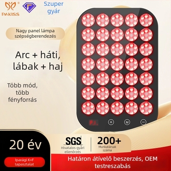 Bőrápoló készülék LED fototerápiával, hordozható, IPX5 vízálló, külső tápegység, otthoni használatra