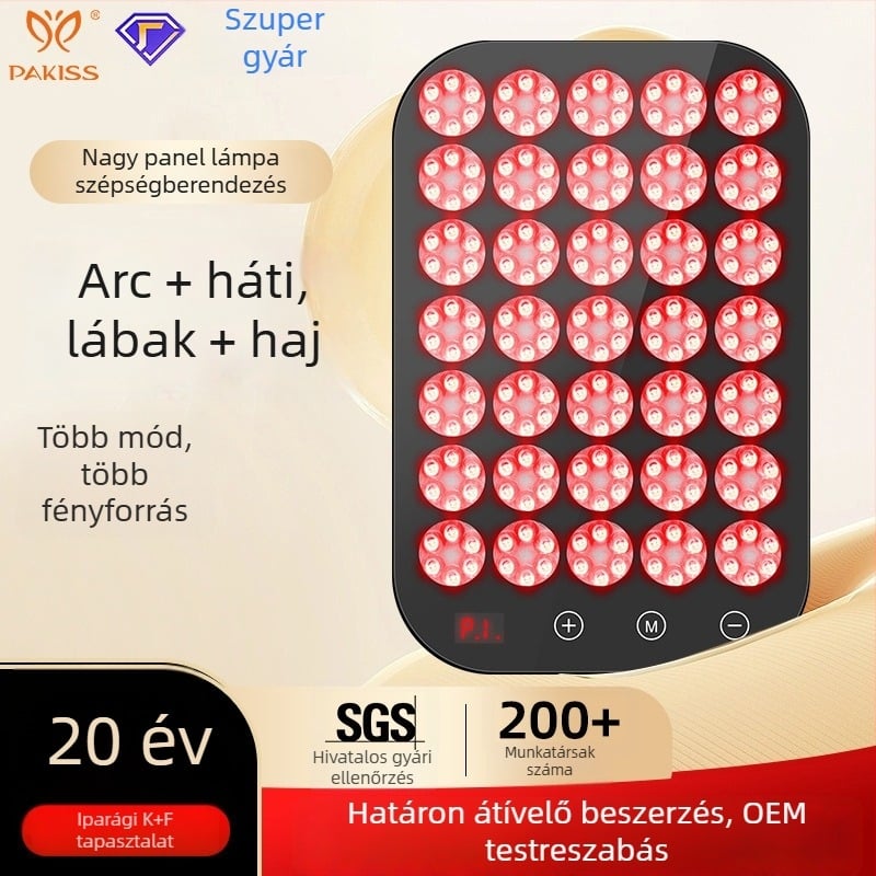 Bőrápoló készülék LED fototerápiával, hordozható, IPX5 vízálló, külső tápegység, otthoni használatra