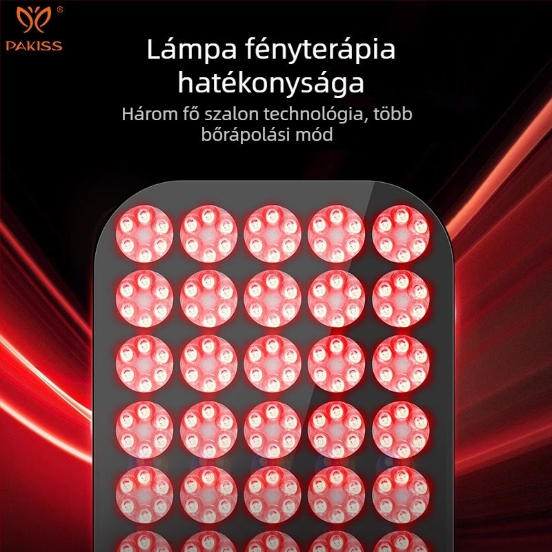 Bőrápoló készülék LED fototerápiával, hordozható, IPX5 vízálló, külső tápegység, otthoni használatra