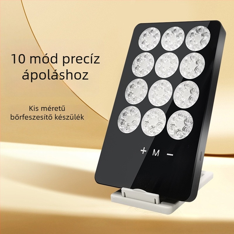 Bőrápoló készülék LED fototerápiával, hordozható, IPX5 vízálló, külső tápegység, otthoni használatra