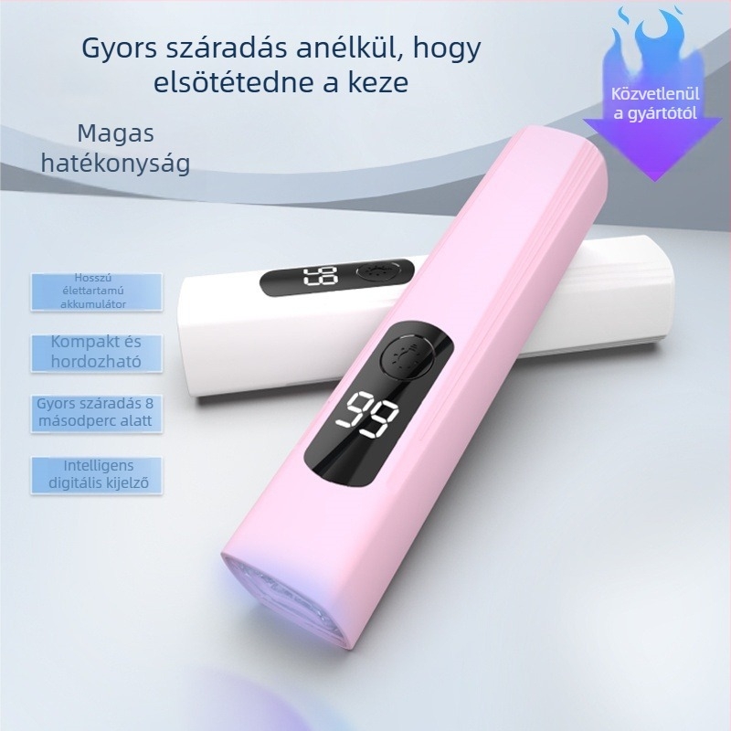 Mini hordozható UV körömlámpa gél-lakhoz, gyors száradás, nem sötétíti el a körmöt, otthoni használatra