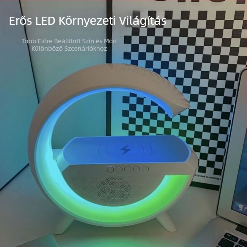 Többcélú Bluetooth hangszóró és asztali lámpa – éjjeli fény az ágy mellett, Bluetooth, 5W, beépített akkumulátor, 40Hz-20kHz, SNR ≥70dB