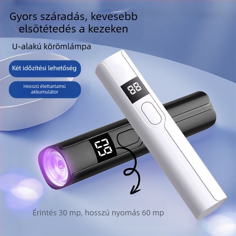Kézi manikűr lámpa, nagy teljesítményű LED-diódákkal, digitális kijelző, gyorsítós fototerápiás készülék