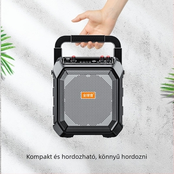 Kültéri Bluetooth karaokés hangszóró beépített mikrofonnal, hordozható 10W, 2000-4000mAh akkumulátor, Bluetooth 5.0, frekvencia-tartomány 60Hz-15kHz, SNR ≥70dB