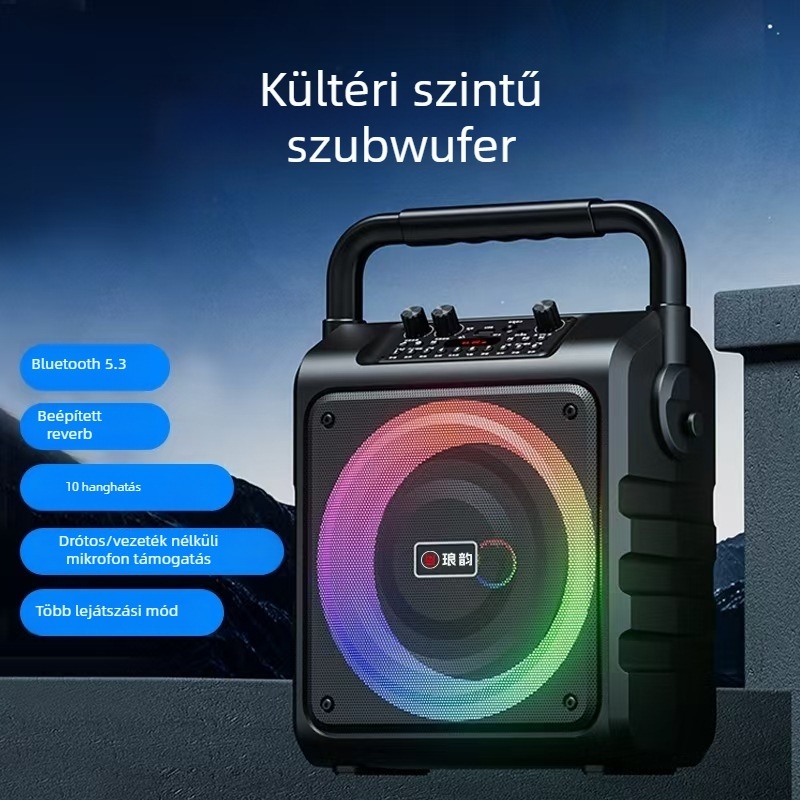 Vezeték nélküli Bluetooth hordozható kültéri hangszóró – beépített akkumulátorral, 2 hangszóró, 100 Hz–20 kHz, SNR ≥70 dB