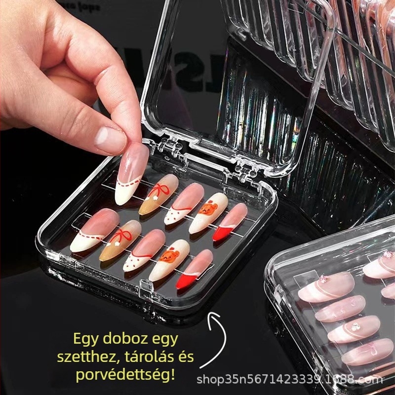 Viselhető körömdíszítés csomagoló doboz, átlátszó bemutató és tároló doboz körmöknek, 85 doboz (Anyag: műanyag; Nettó tartalom: 15; Márka típusa: hazai márka; Márka: Nincs márka)