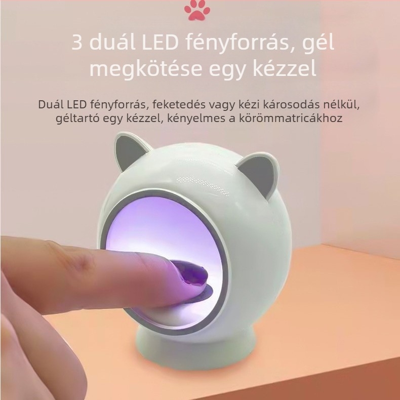 Körmös fototerápiás lámpa macskás dizájnnal, modell X2, hazai márka, mindennapi használatra