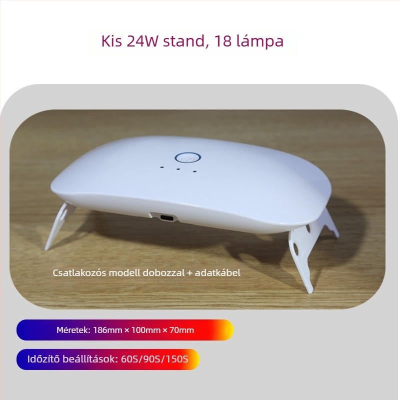 UV köröm-gyógyító lámpa YL018-1, 24W, USB-C tápellátás, 365+405 nm tartomány