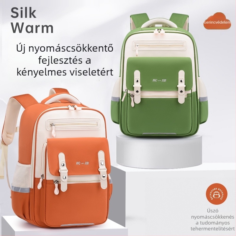 Unisex Oxford hátizsák 1–6. osztályos diákok számára, gerincvédő és fényvisszaverő elemekkel.