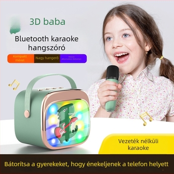 P12 Bluetooth Karaoke hangszóró vezeték nélküli mikrofonnal, hordozható LED fények, beépített akkumulátor 1000–1200 mAh, Bluetooth 5.0, 5W kimenet, frekvenciatartomány 100 Hz–20 kHz