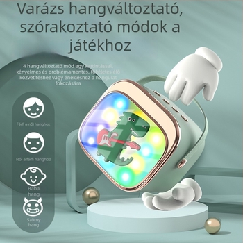 P12 Bluetooth Karaoke hangszóró vezeték nélküli mikrofonnal, hordozható LED fények, beépített akkumulátor 1000–1200 mAh, Bluetooth 5.0, 5W kimenet, frekvenciatartomány 100 Hz–20 kHz