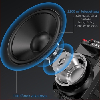 Guoai N1 Square Dance Bluetooth hangszóró beépített 2000–4000mAh akkumulátorral, 30W, Bluetooth 5.0, 10 m hatótávolság, vezeték nélküli mikrofonnal