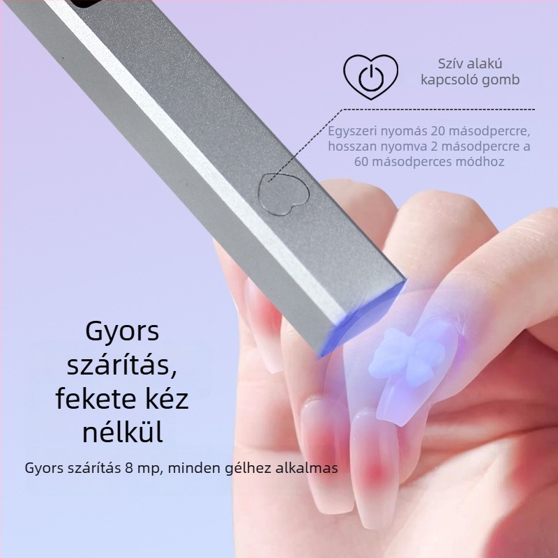 Hordozható, újratölthető UV körömlámpa manikűrhöz, gyors száradás
