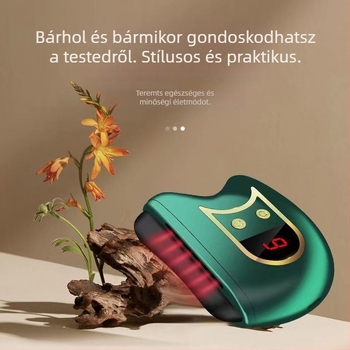 Elektromos arcmasszírozó infravörös funkcióval; beépített 300–500 mAh-s akkumulátor; IPX1 vízálló; otthoni használatra.